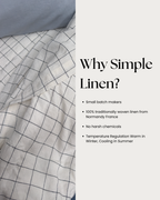 Linen Flat Sheet in Windowpane