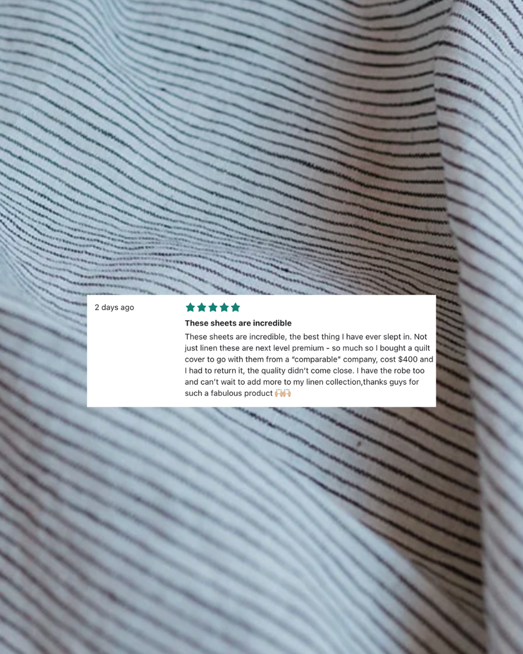 Linen Flat Sheet in Pinstripe