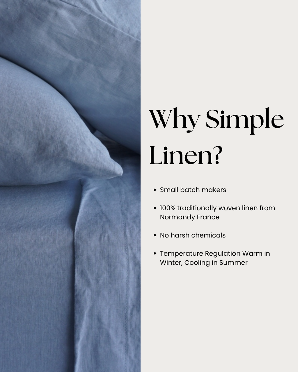 Linen Flat Sheet in Cloud Blue