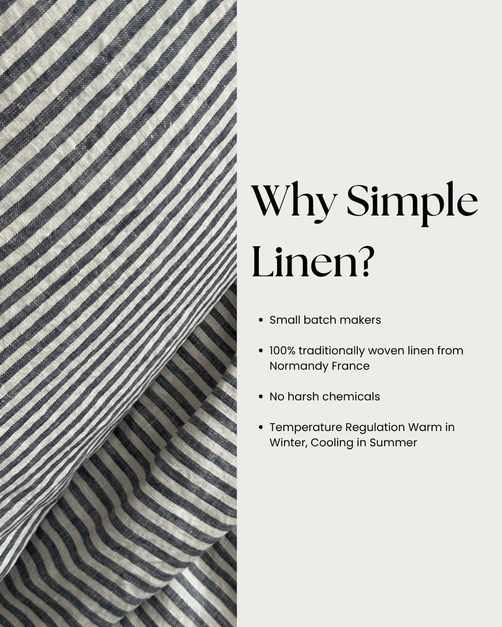 Linen Flat Sheet in Marine Stripe