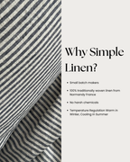 Linen Flat Sheet in Marine Stripe