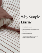 Linen Flat Sheet in Chestnut Stripe