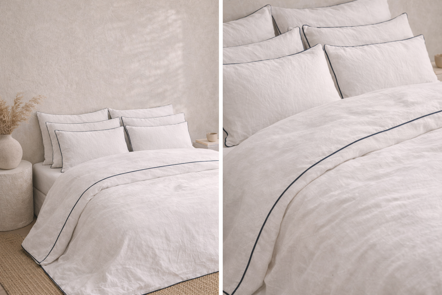 The Normandy Collection - Linen Piped Duvet Covers