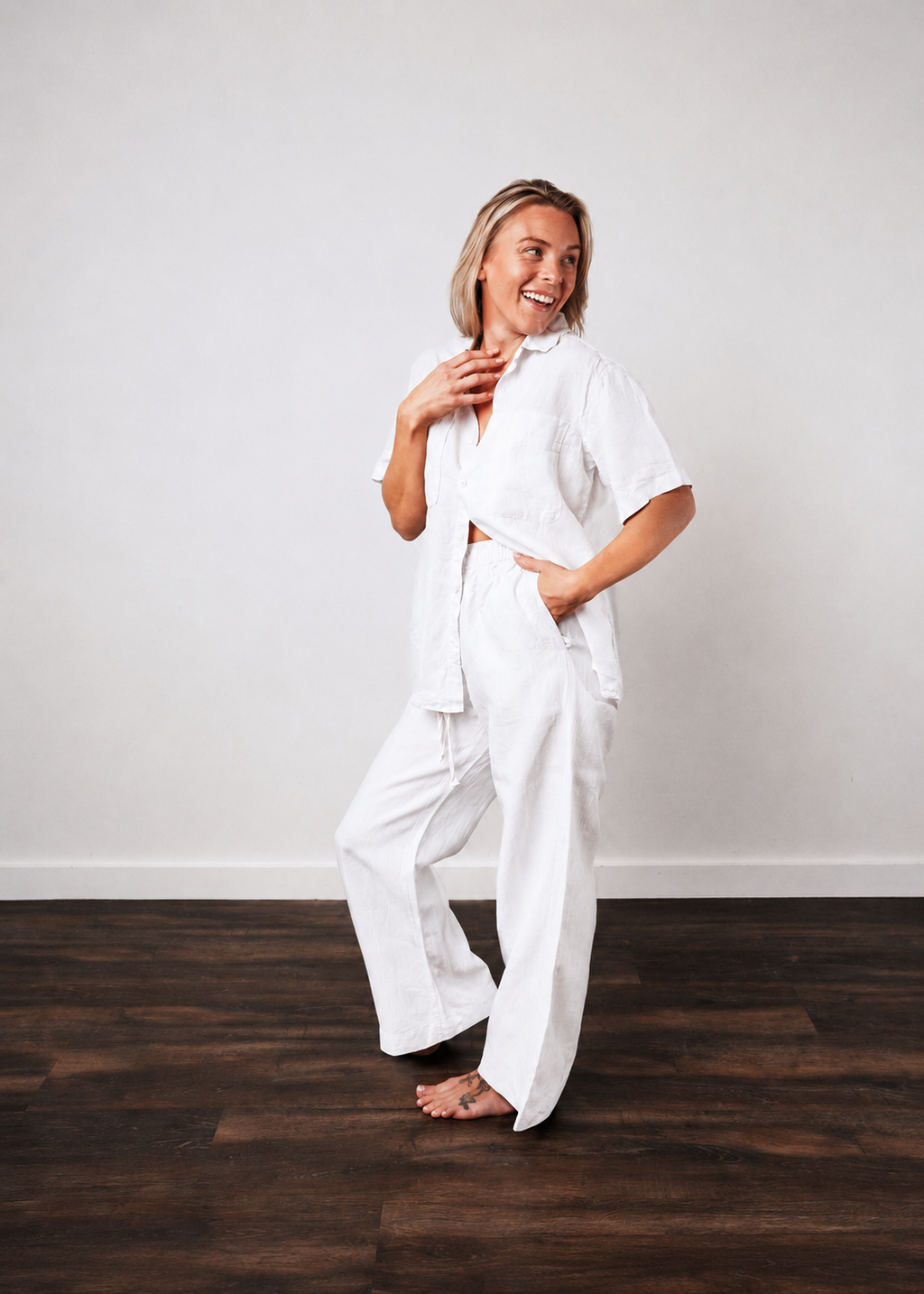 Linen Set Pants + Short Sleeve