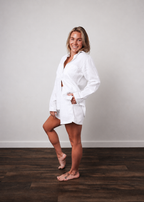 Linen Set Long Sleeve Shirt + Shorts