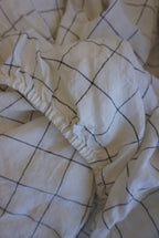 Linen Flat Sheet in Windowpane