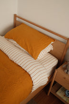 Linen Pillowcases in Chestnut Stripe