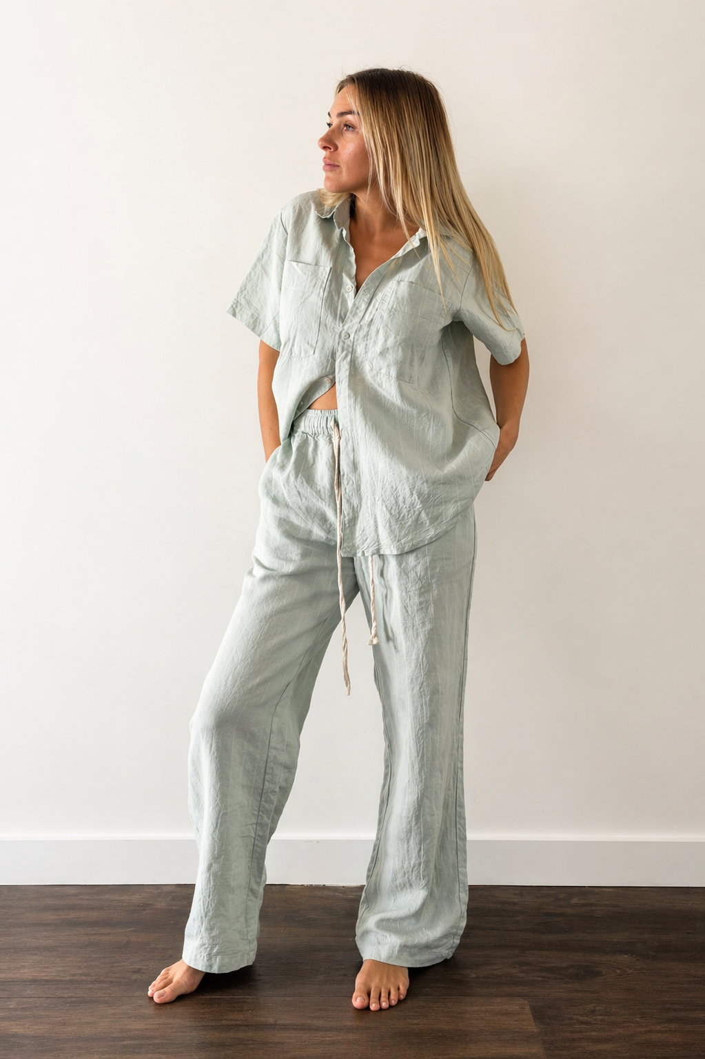 Linen Set Pants + Short Sleeve