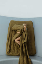 Linen Fitted Sheet in Olive