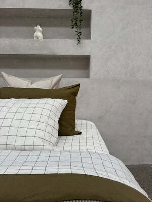Linen Pillowcases in Windowpane