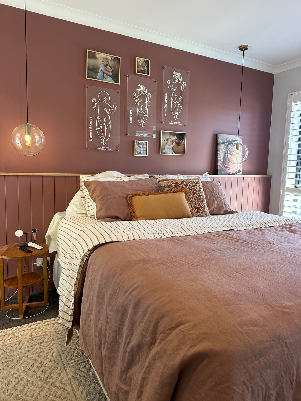 Linen Pillowcases in Chestnut Stripe