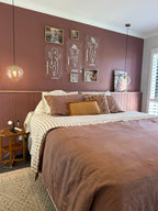 Linen Pillowcases in Chestnut Stripe