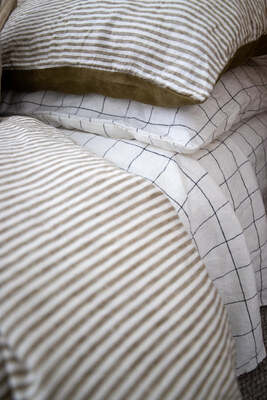 Linen Pillowcases in Windowpane