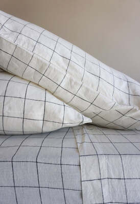 Linen Pillowcases in Windowpane