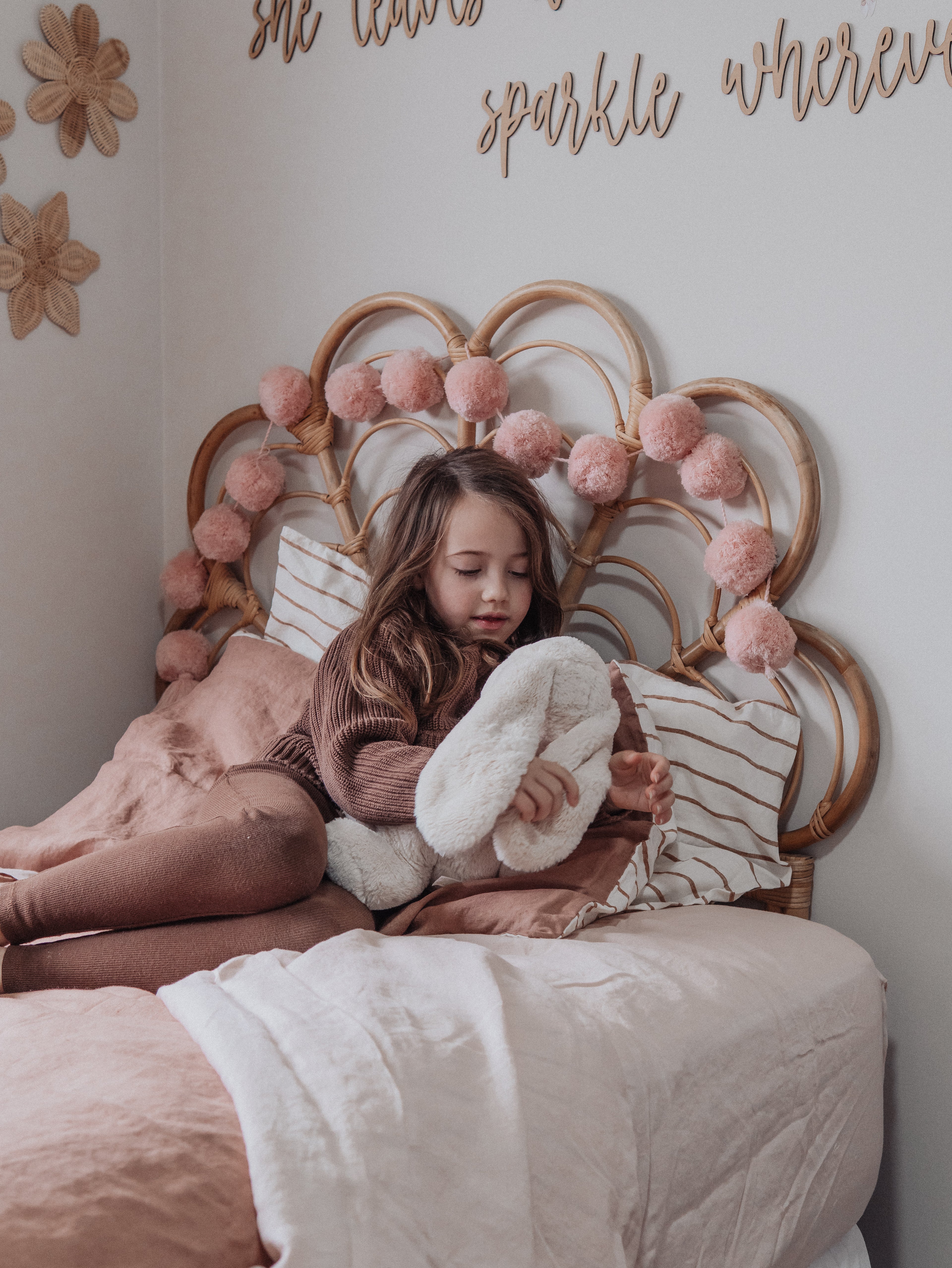 Linen Fitted Sheet in Chestnut Stripe