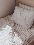 Linen Sheet Set in Chestnut Stripe