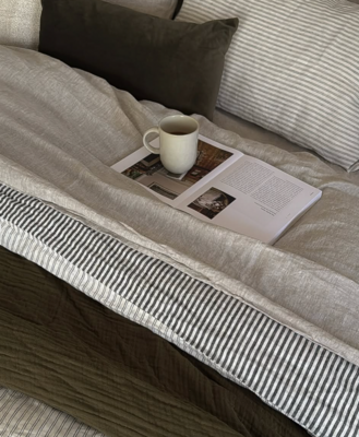 Linen Fitted Sheet in Oatmeal