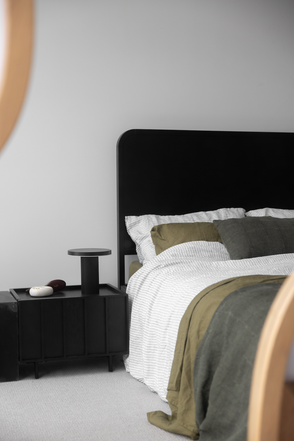 Linen Flat Sheet in Double Pinstripe