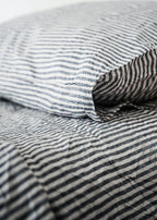Linen Flat Sheet in Marine Stripe