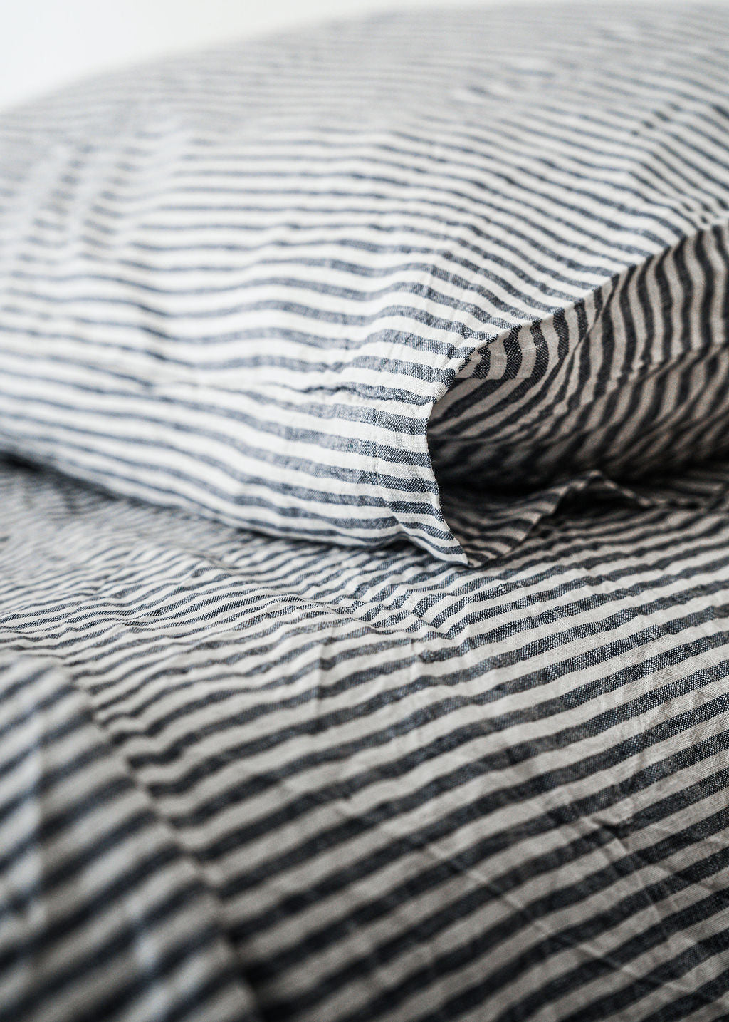 Linen Pillowcases in Marine Stripe