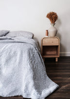 Linen Flat Sheet in Marine Stripe