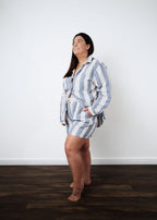 Linen Set Long Sleeve Shirt + Shorts