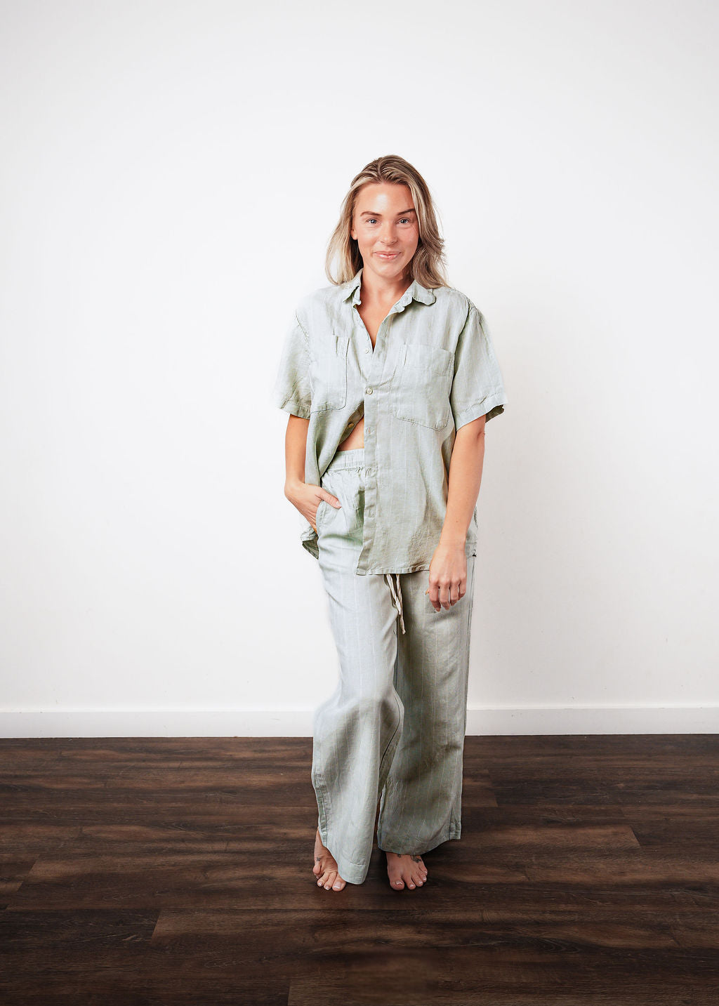 Linen Set Pants + Short Sleeve