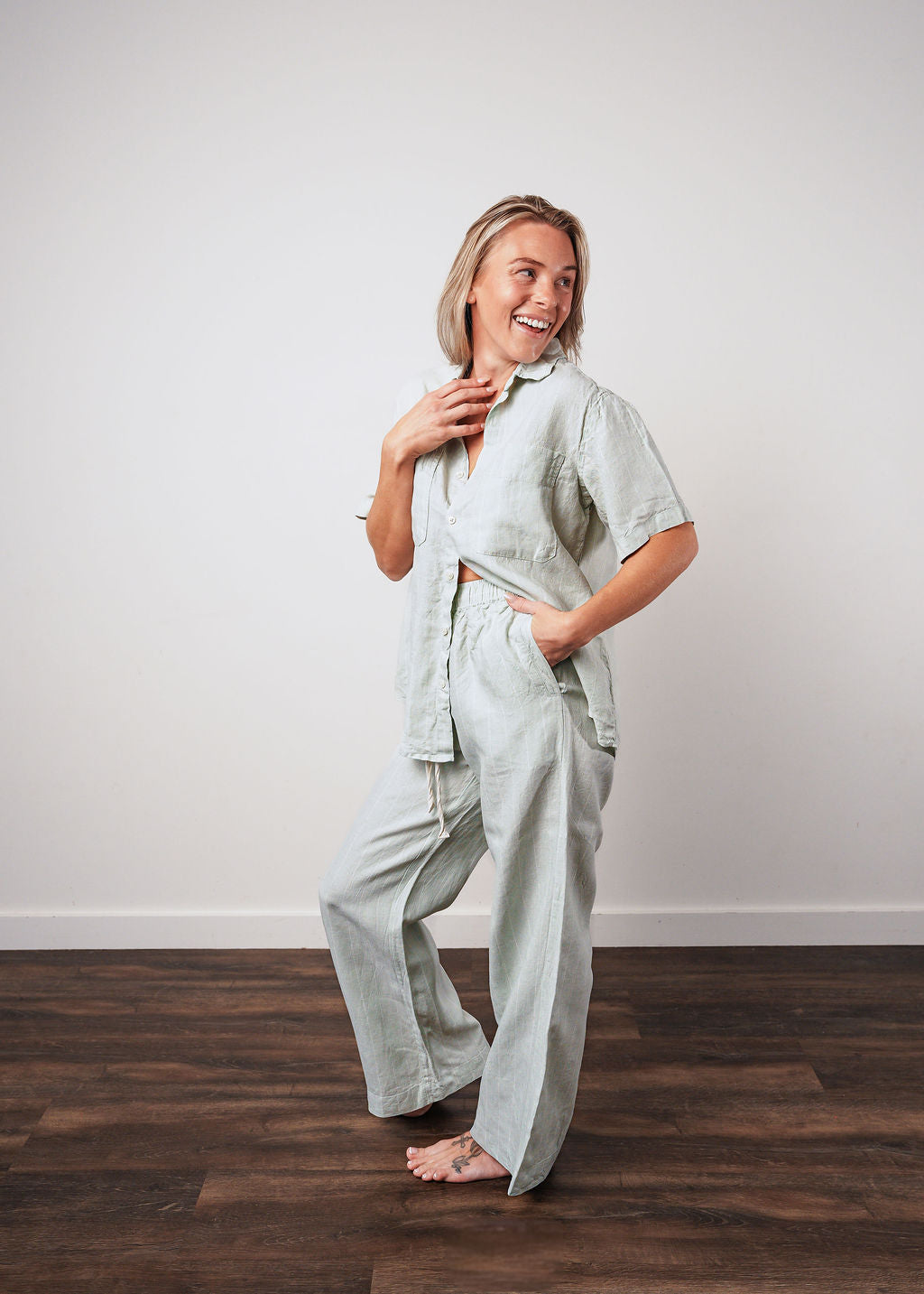 Linen Set Pants + Short Sleeve