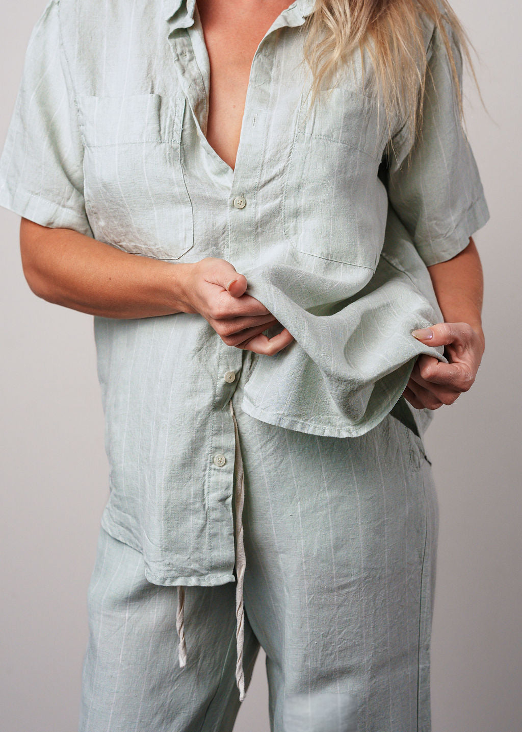 Linen Set Pants + Short Sleeve