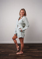 Linen Set Long Sleeve Shirt + Shorts