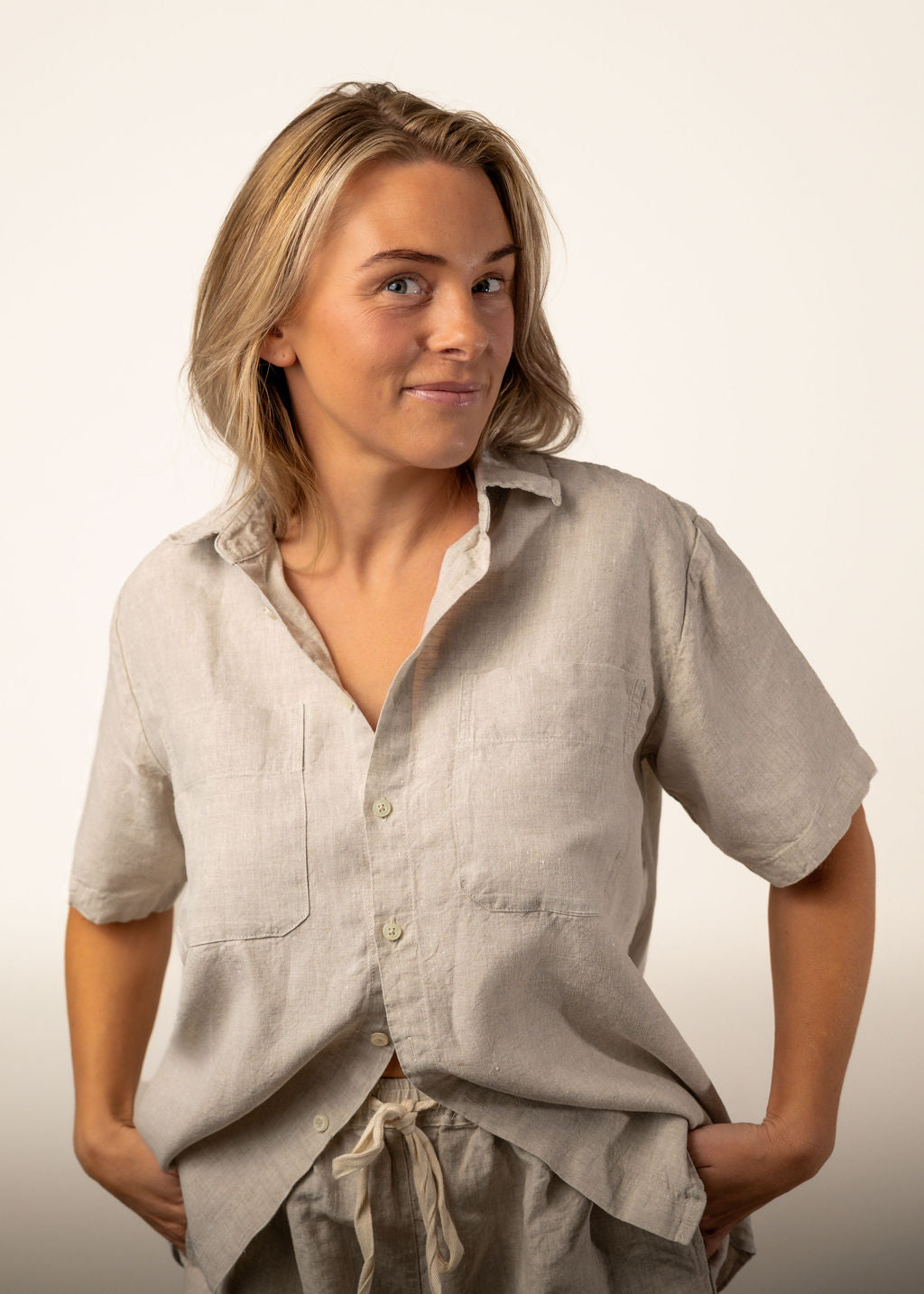 Linen Short Sleeve Set