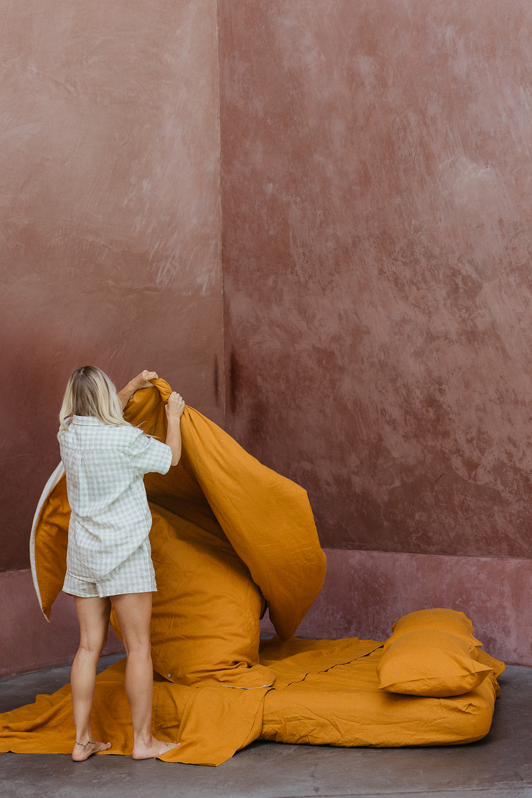 Linen Sheet Set in Marigold