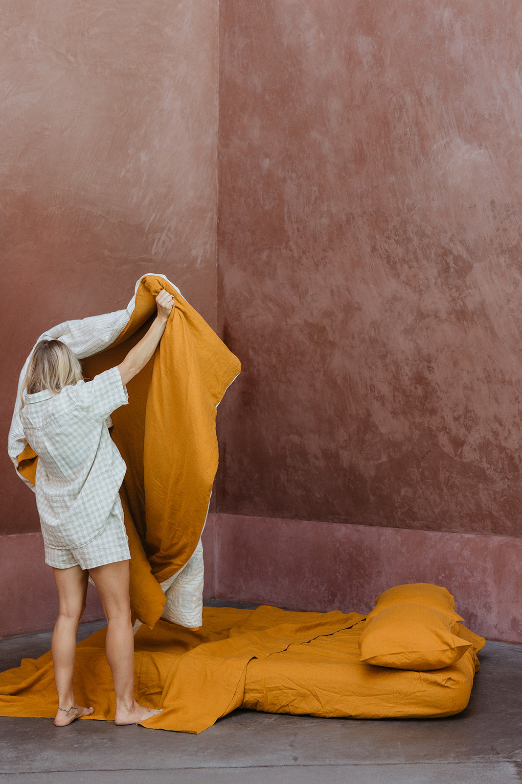 Linen Sheet Set in Marigold