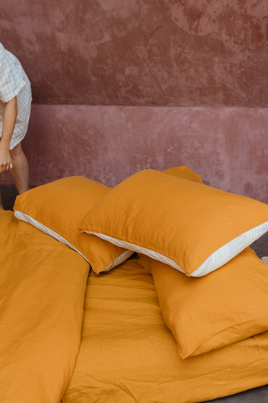 Linen Pillowcases in Marigold
