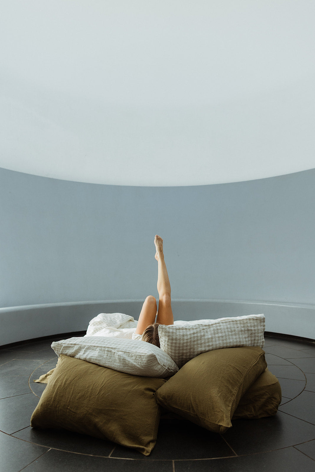 Linen Flat Sheet in Olive