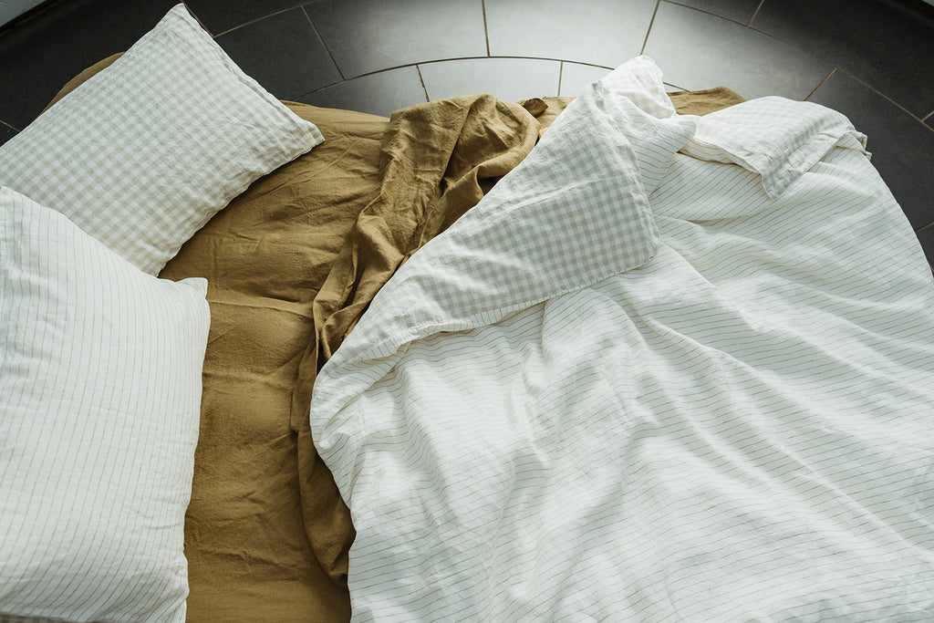 Linen Flat Sheet in Olive