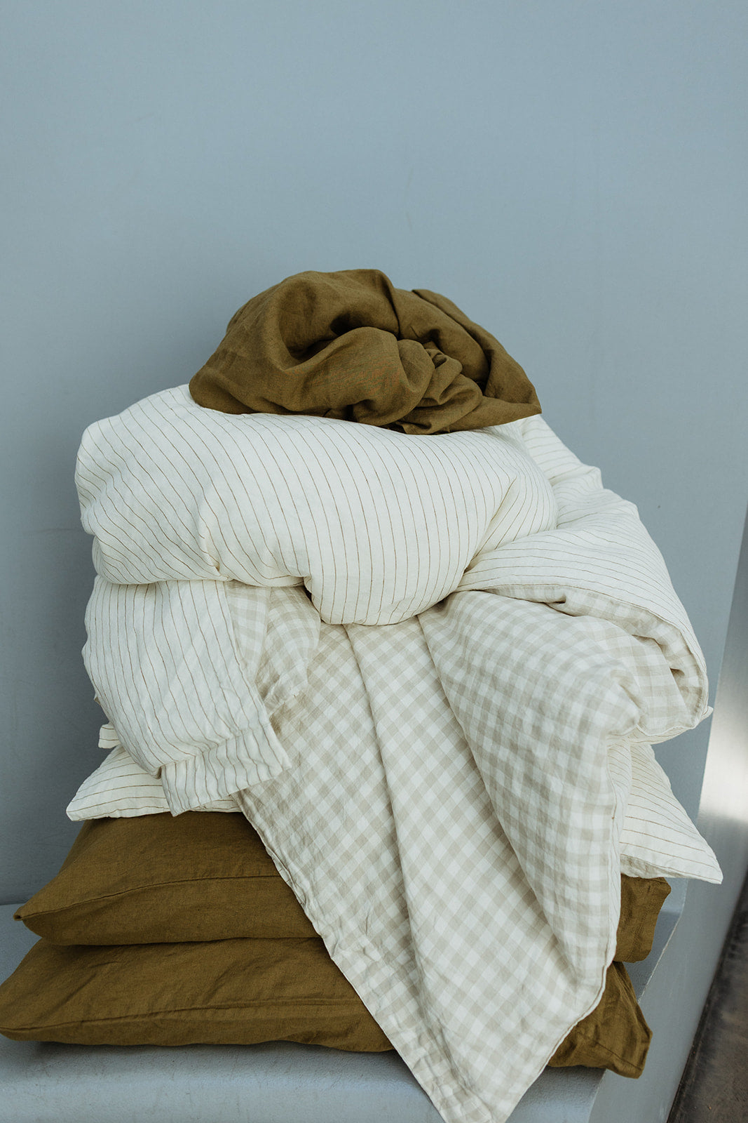 Linen Pillowcases in Olive