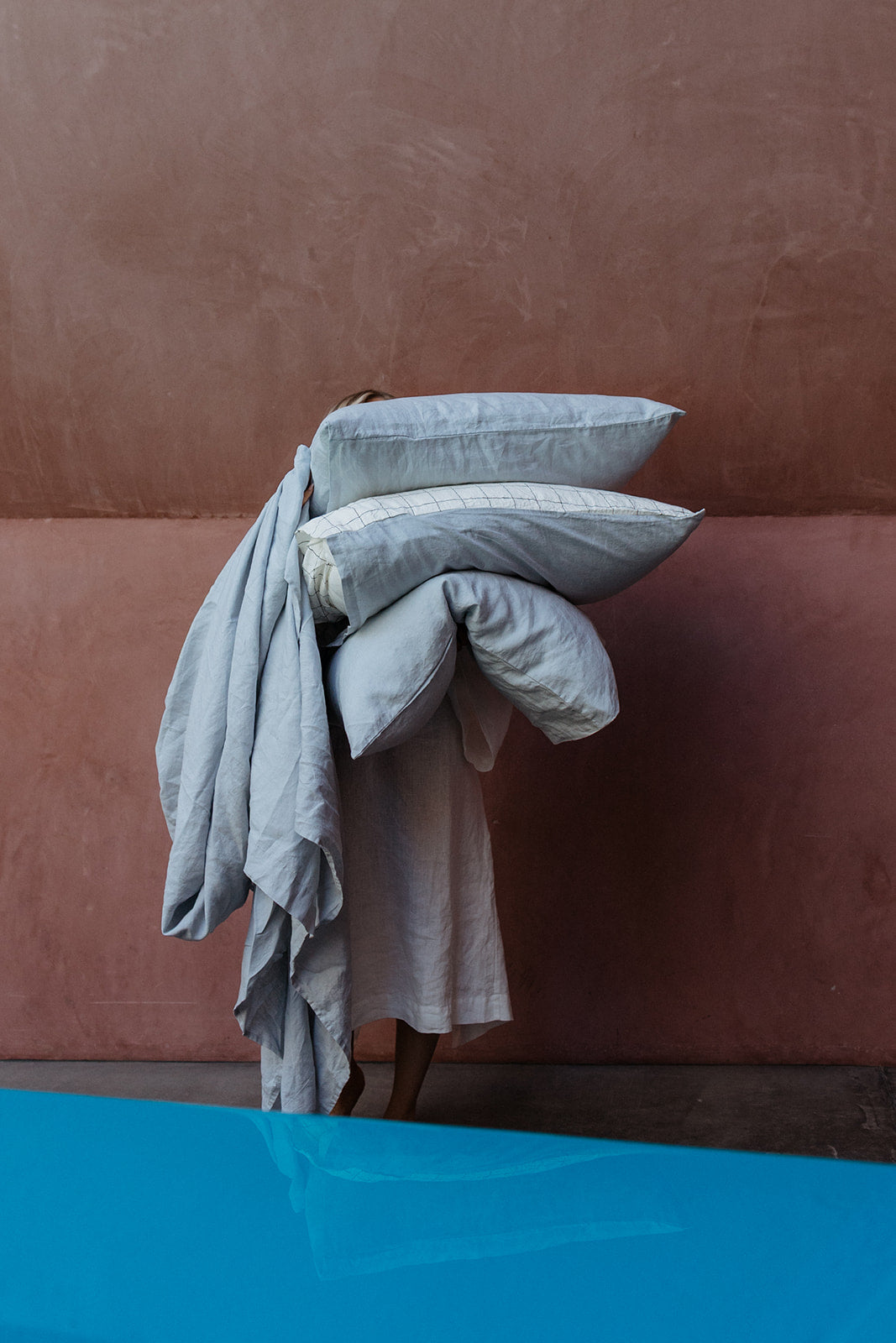 Linen Pillowcases in Periwinkle