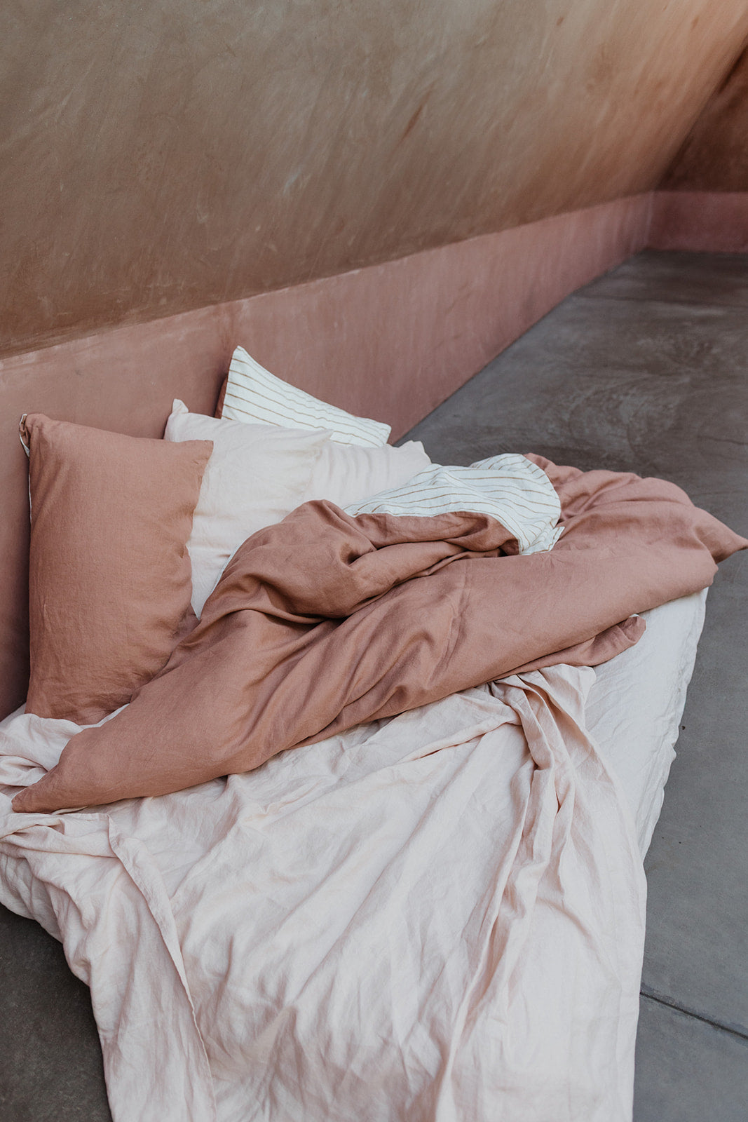 Linen Flat Sheet in Fairy Floss Pink