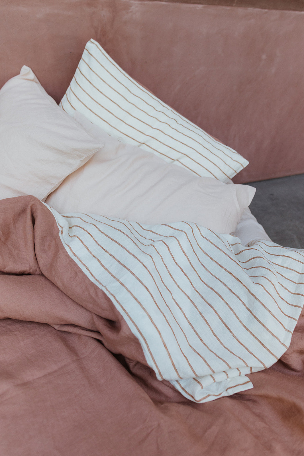 Linen Flat Sheet in Fairy Floss Pink