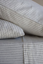 Linen Flat Sheet in Double Pinstripe