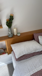 Linen Flat Sheet in Double Pinstripe