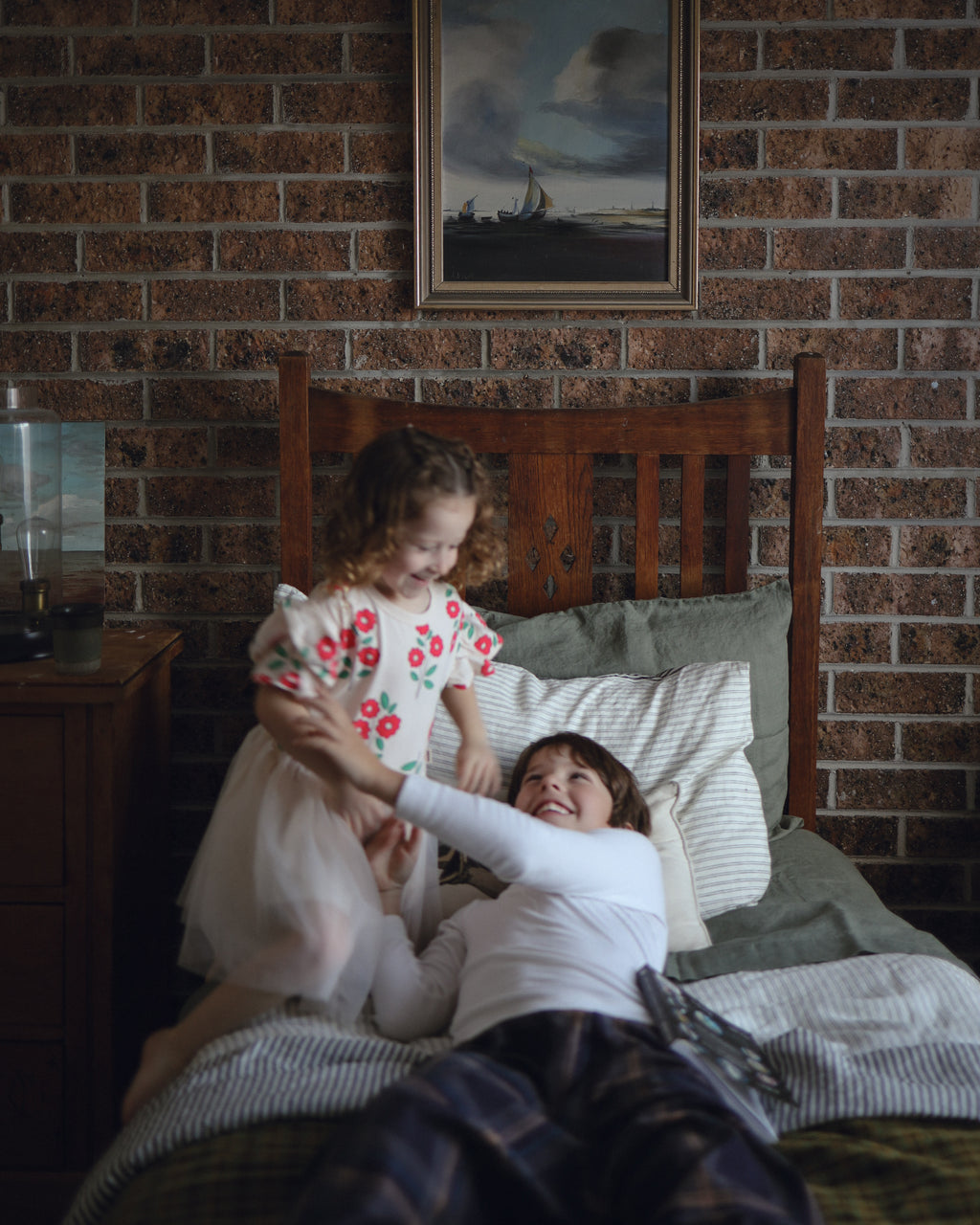 Linen Flat Sheet in Khaki